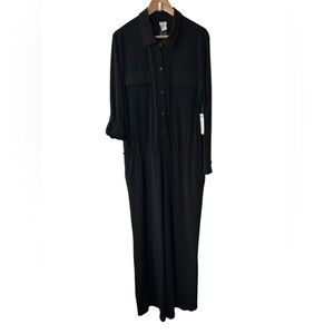 Chico's Travelers Jumpsuit Size 3 Black XL Wide leg No Belt New With Tags